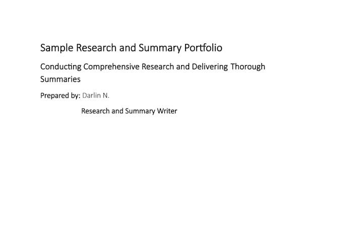 conduct comprehensive research and thorough summary